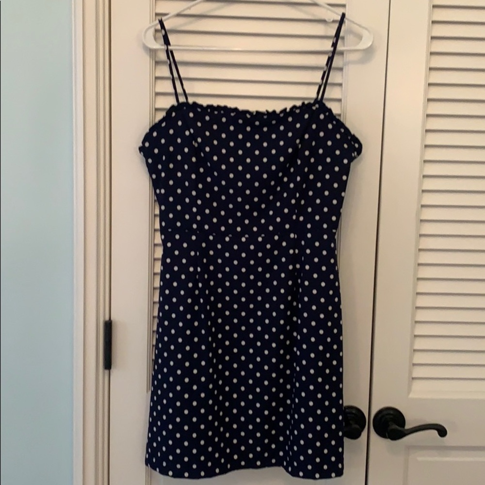 Polka dot spaghetti strap mini dress